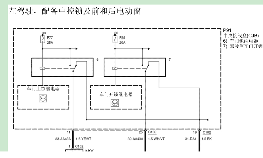 福克斯中央门锁电路图