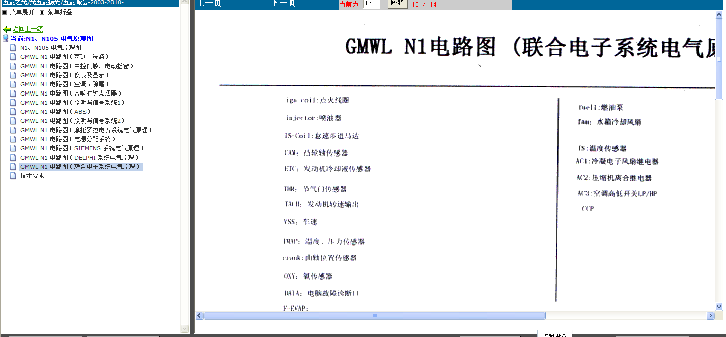 04年五菱之光冷却系统电路图