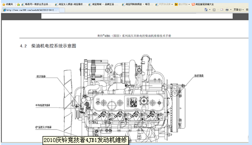 2011年皮卡4JB1发动机正时