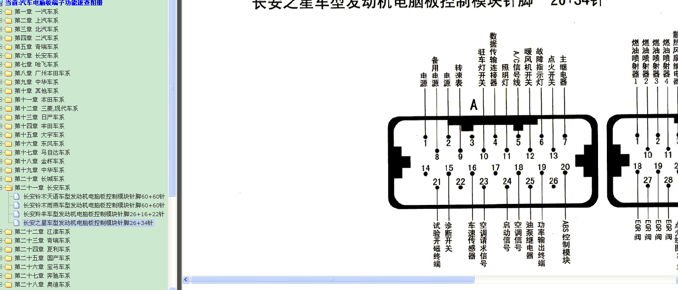长安之星474发动机端子图