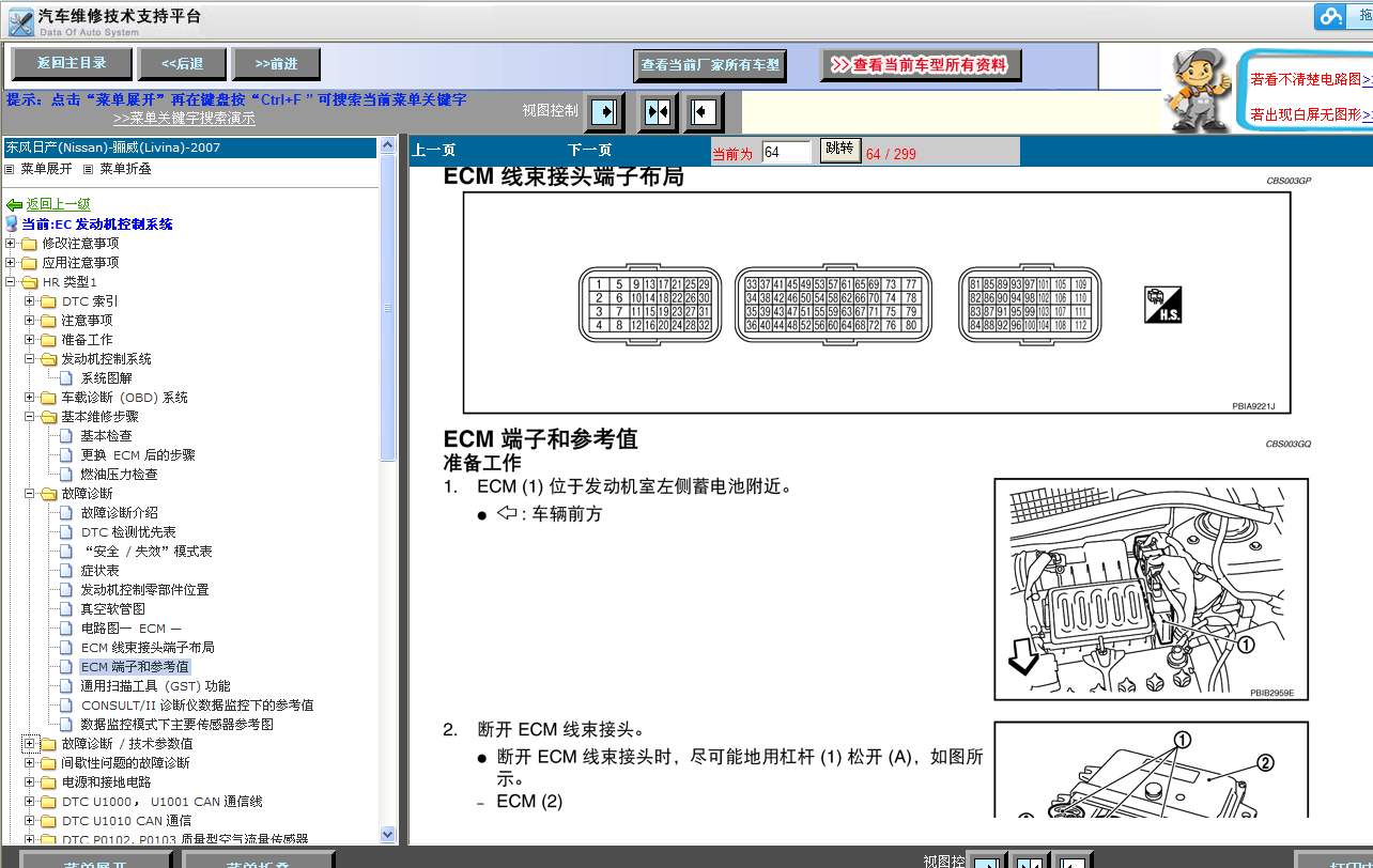 2010年骊威HR16发动机端子说明
