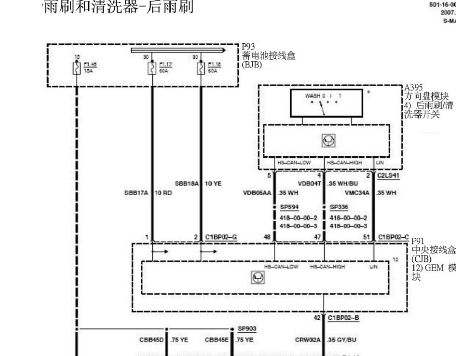 07年S-MAX雨刮线路