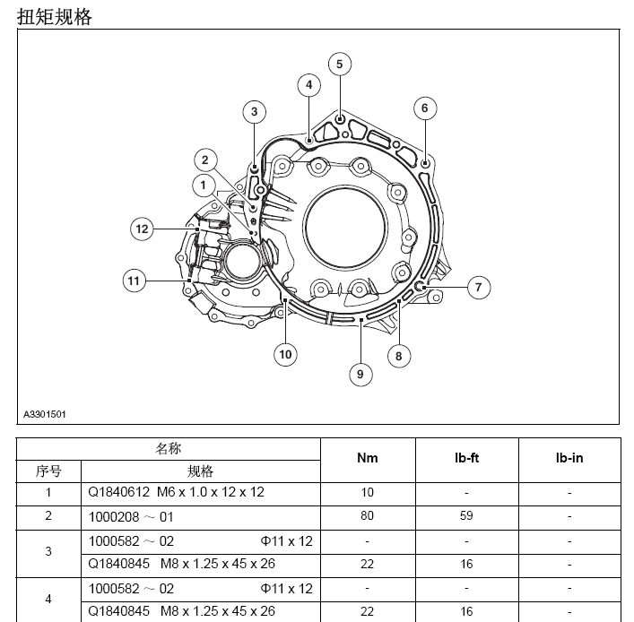 12年长安悦翔自动变速箱系统维修手册