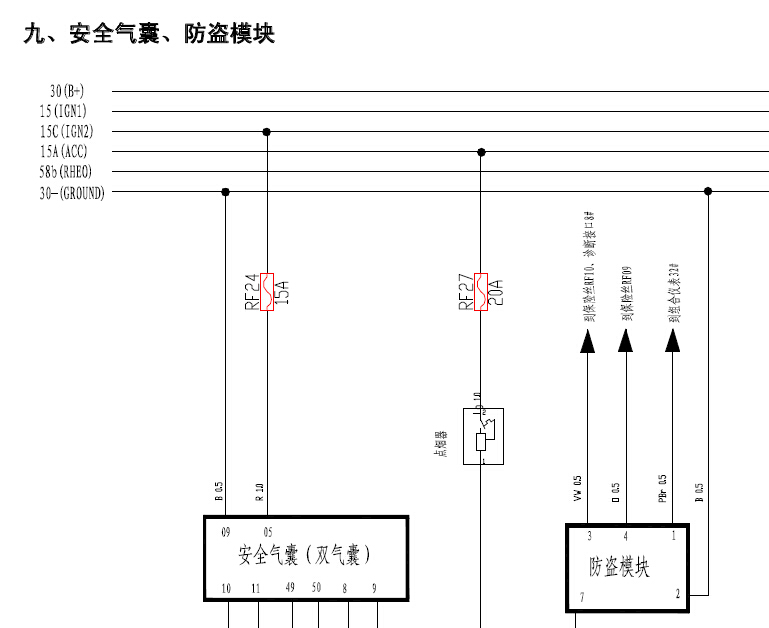 09年风云2防盗模块电路