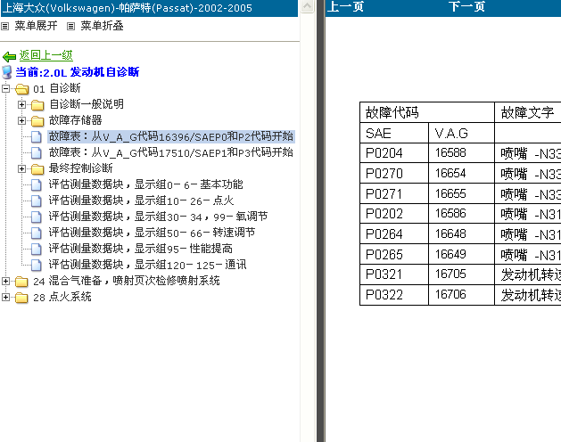 大众帕萨特故障码