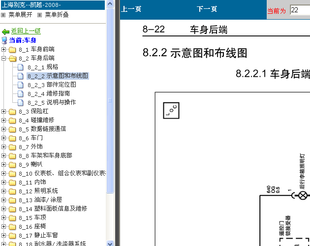 别克凯越 后行李箱电路