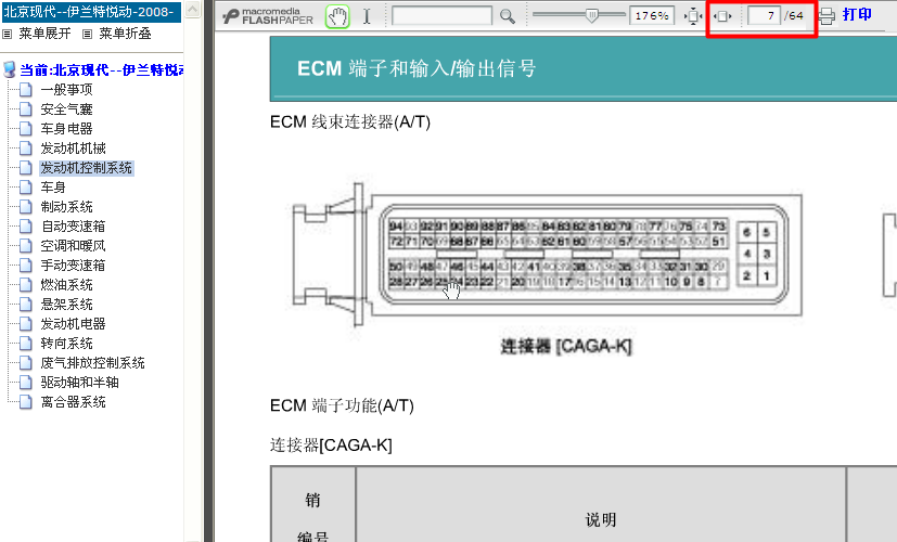 现代伊兰特悦动 发动机端子