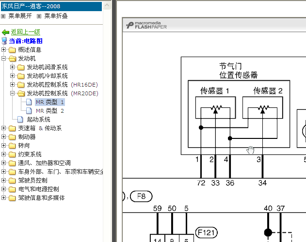 东风日产逍客 MR20发动机电路图