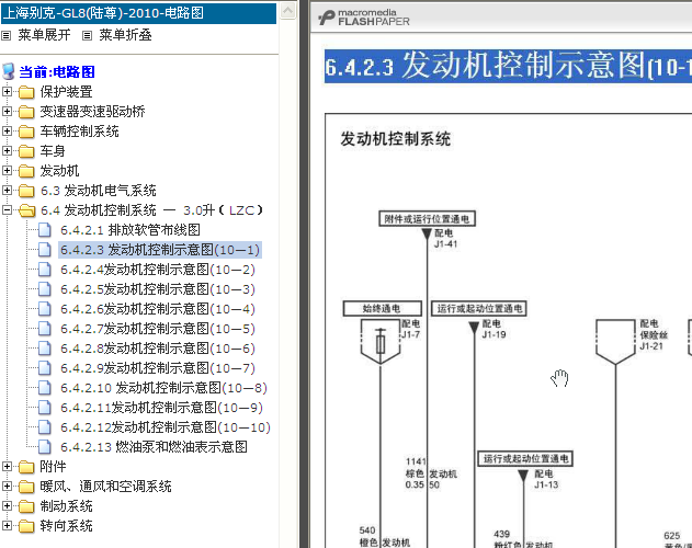 10年别克GL8 3.0发动机电路