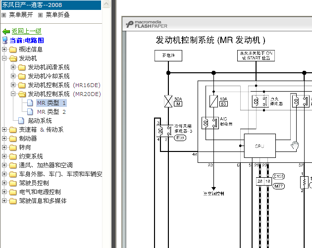 日产汽车 MR20发动机电路