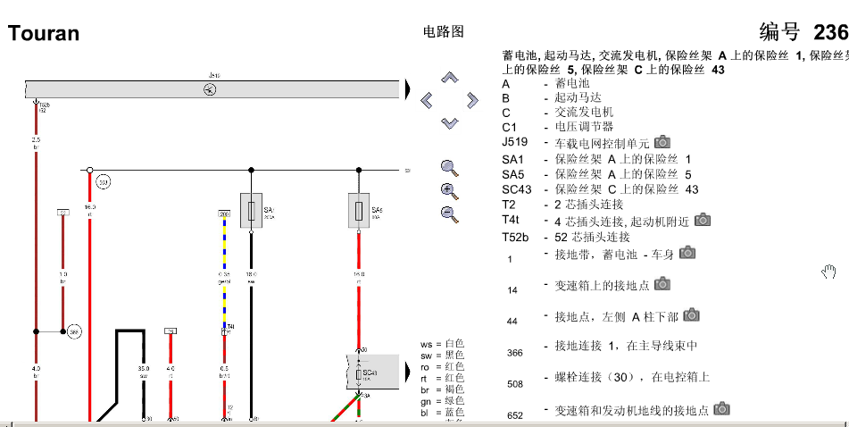 14年途安的线路图