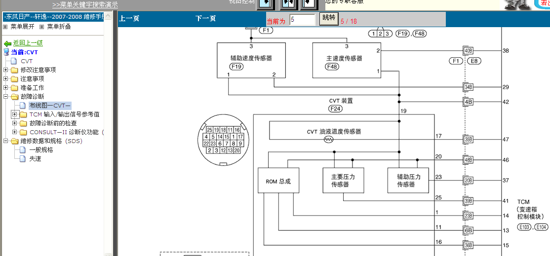 轩逸变速箱电路图