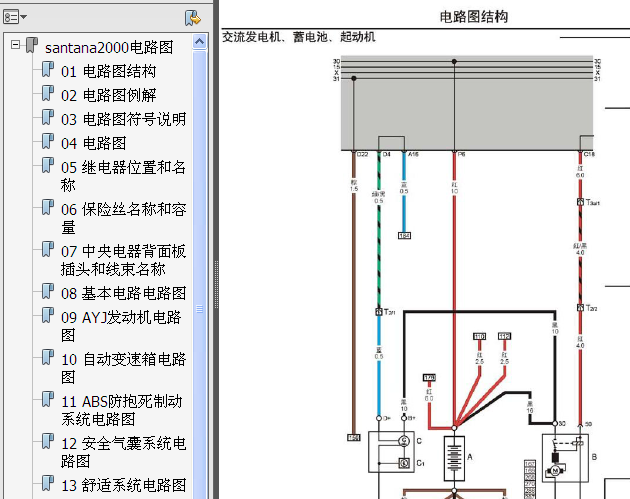 桑塔纳2000 全车电路