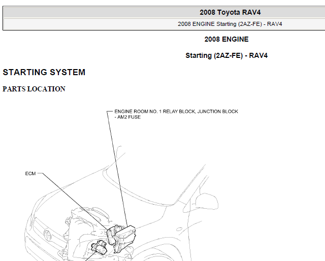 RAV4发动机启动部分拆装