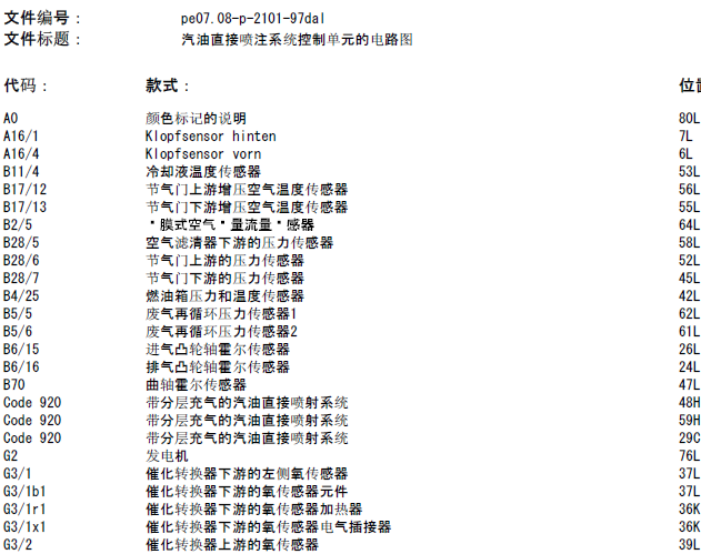 奔驰E260 发动机电路