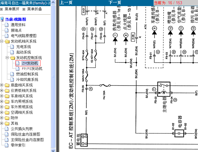海南马自达 ZM发动机电路