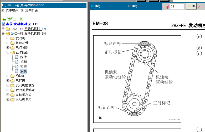 凯美瑞2AZ发动机正时