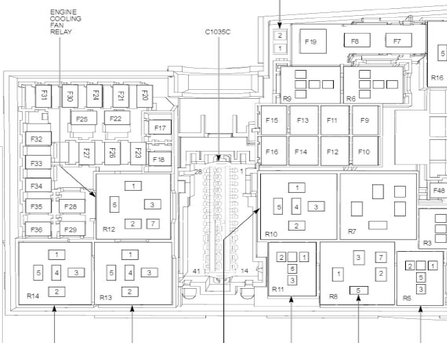 14年福特福克斯 保险丝、继电器资料