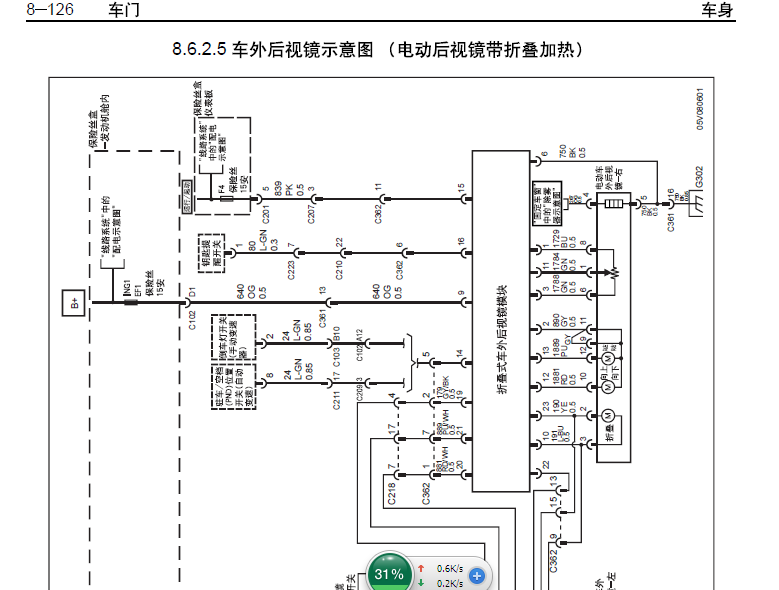 景程后视镜电路图