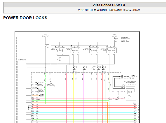 13年CRV门锁电路图