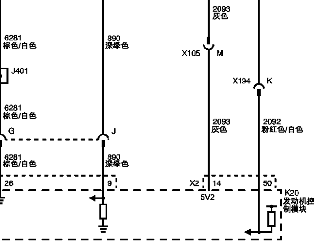 13年凯迪拉克SRX 发动机电路