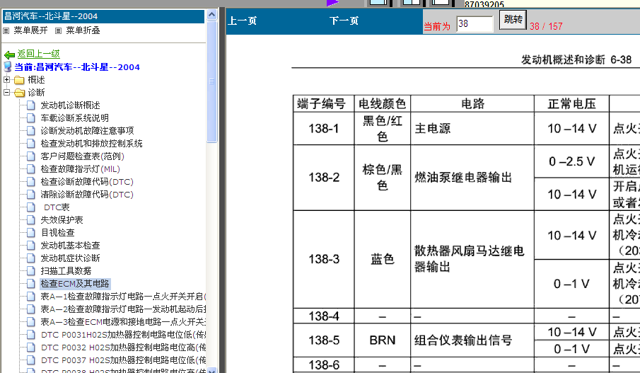 昌河北斗星发动机端子图