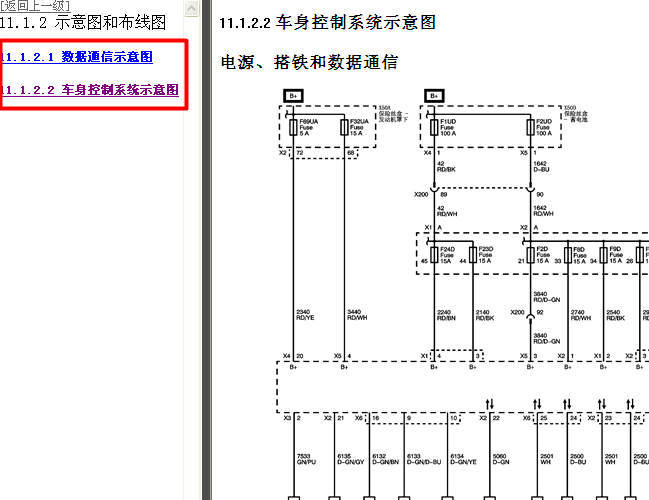 11年别克君越 车身控制电路