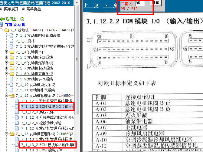 09年五菱之光 LJ465Q-1AE6发动机端子图