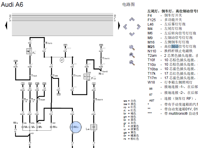 03年奥迪A6 基本装备电路