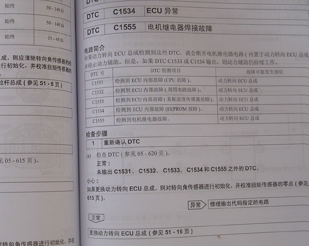 04年丰田皇冠 C1555故障码资料