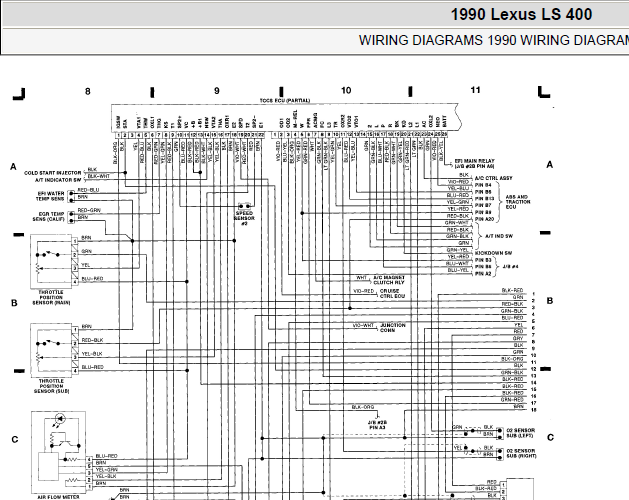 90年凌志LS400 发动机电路图