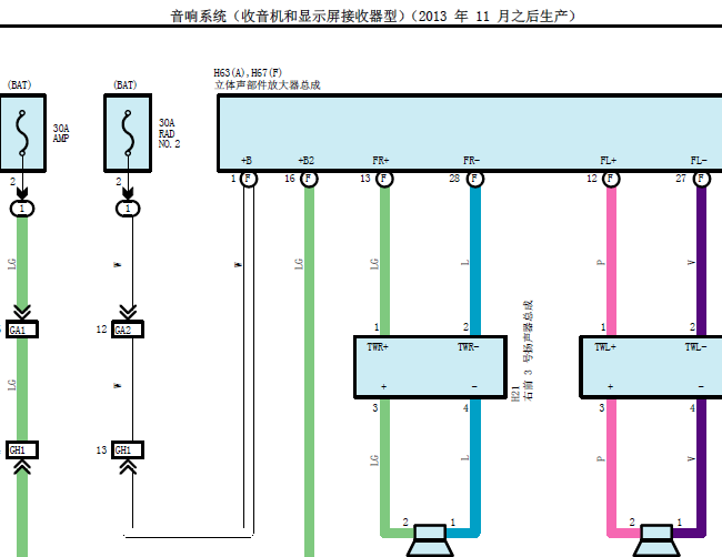 14年丰田兰德酷路泽 音响系统电路