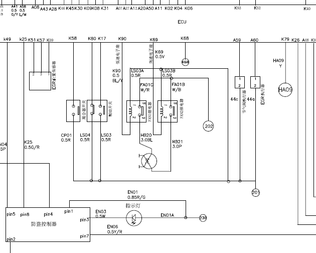 日产ZD25TCR发动机系列车型电器原理图