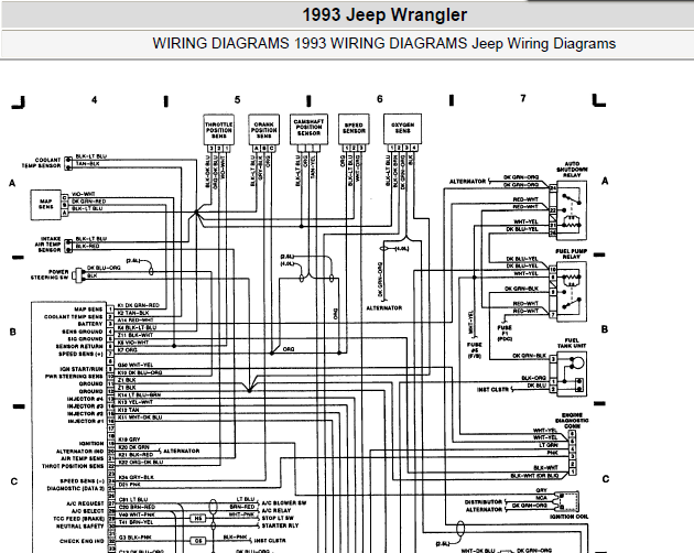 93年 jeep wrangler 发动机电路