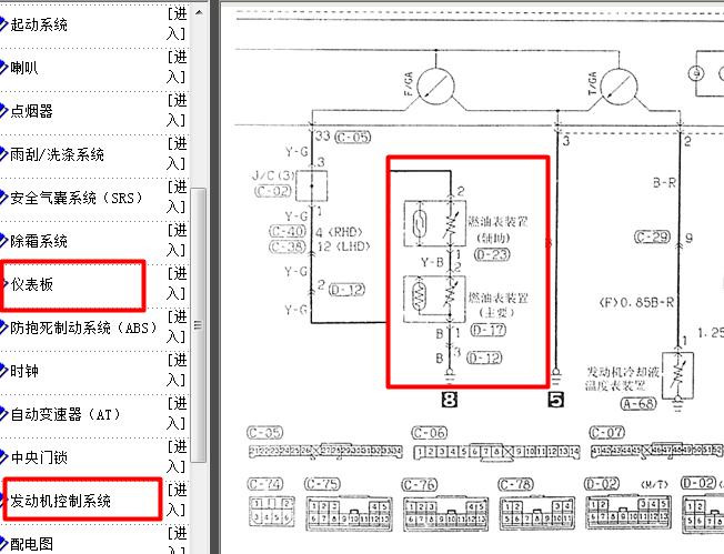 05年猎豹飞腾 燃油表相关电路
