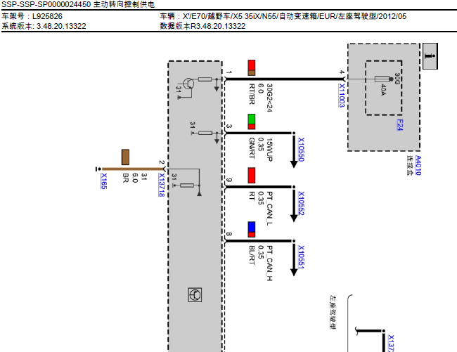 12年宝马X5 主动转向控制相关电路