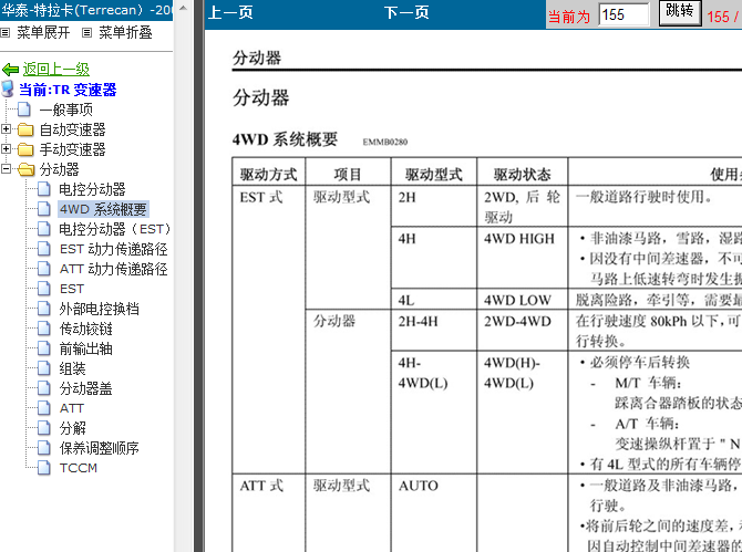 04年华泰特拉卡 四驱相关维修