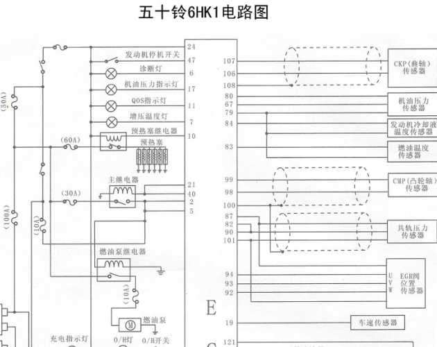 五十铃 6HK1发动机电路