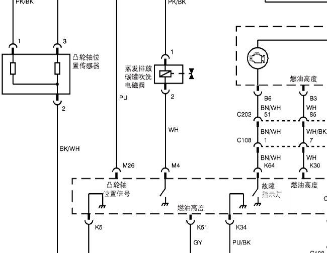 05年别克凯越 1.8发动机凸轮轴传感器电路