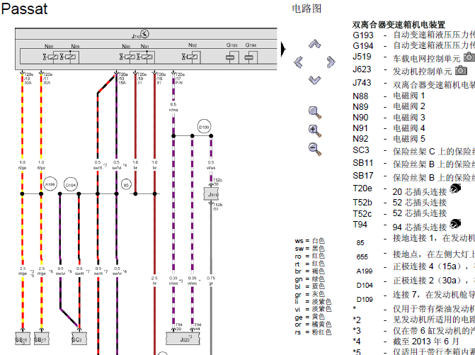 15年大众帕萨特 变速箱电路