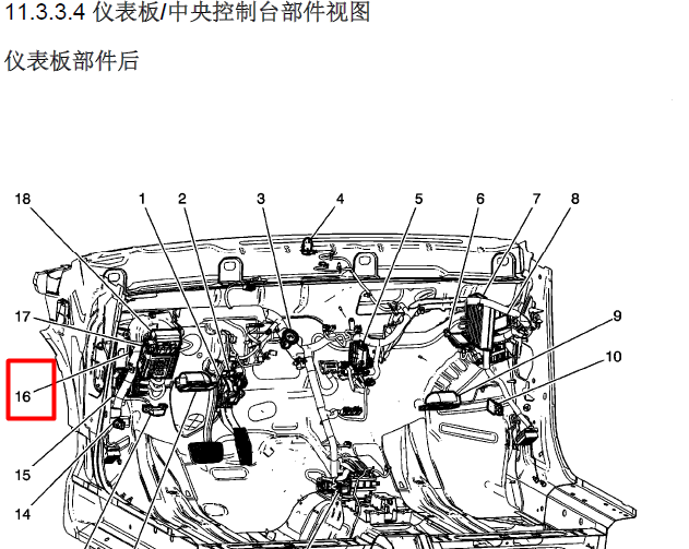 别克君越 仪表板-中央控制台部件视图