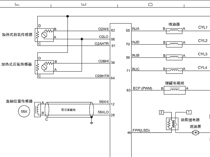 江铃陆风X8 4G63发动机电路
