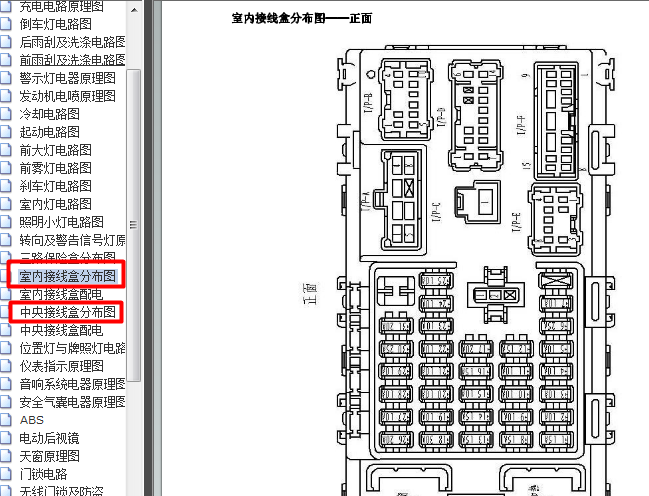 12年江淮瑞鹰 室内接线盒分布