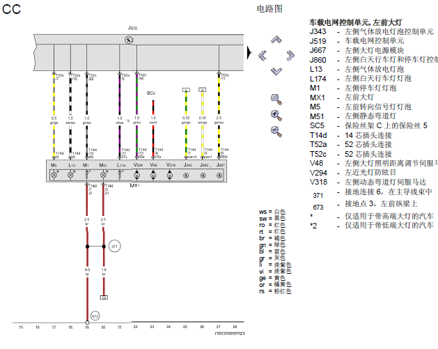 13年大众CC 相关电路