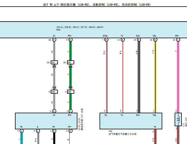 丰田兰德酷路泽 1GR发动机电路