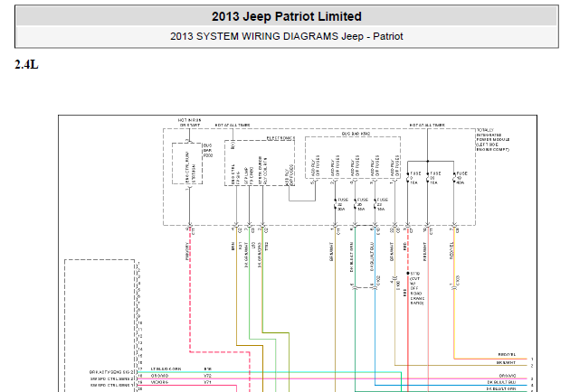 2014年JEEP自由客发动机电路图