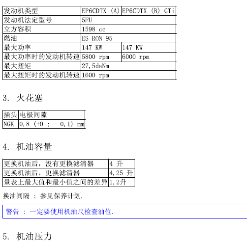 标致3008 发动机机油加注量