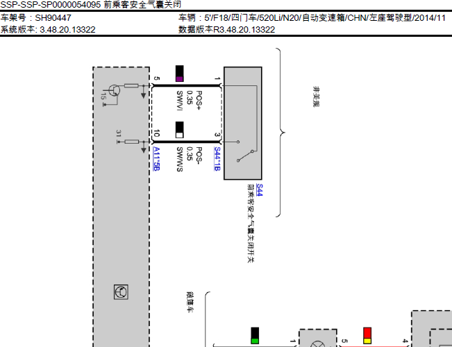 14年宝马520Li 气囊相关电路