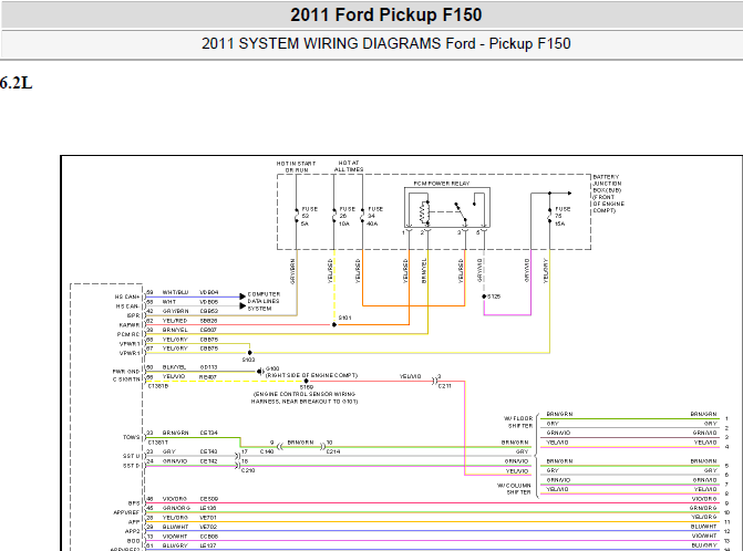 11年福特猛禽F150 变速箱电路