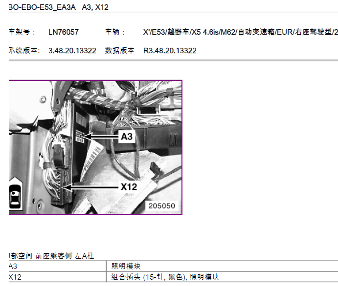 宝马X5照明模块位置